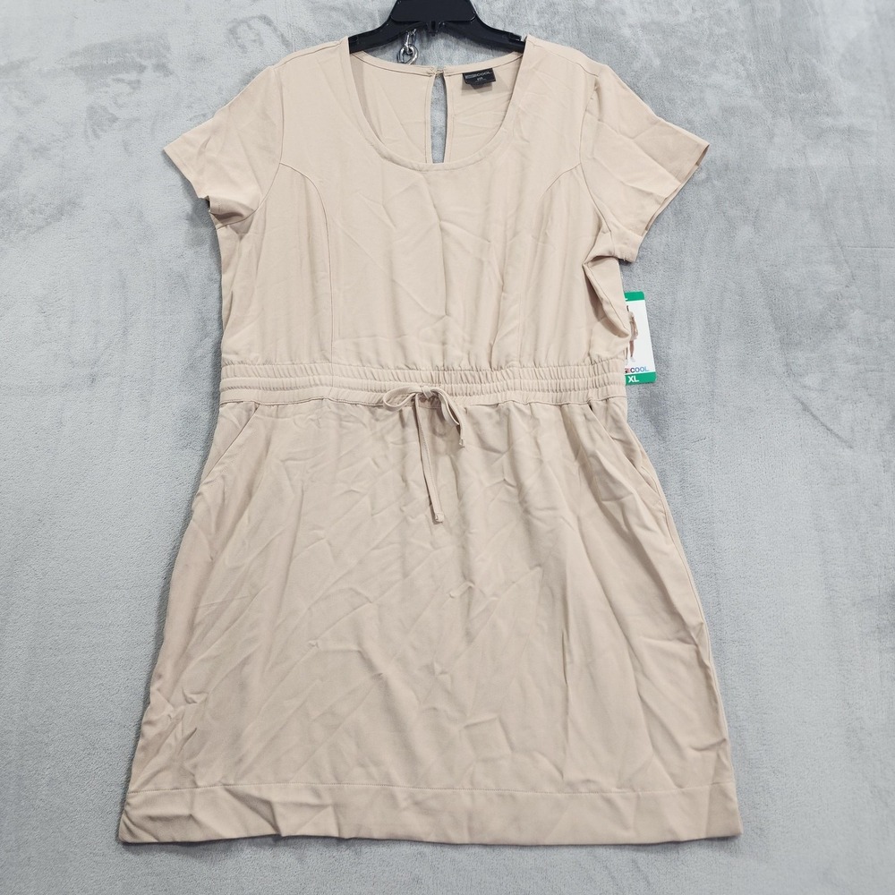 NEW 32 Degrees COOL Dress Womens XL Beige Soft Twill Drawstring Waist Pockets